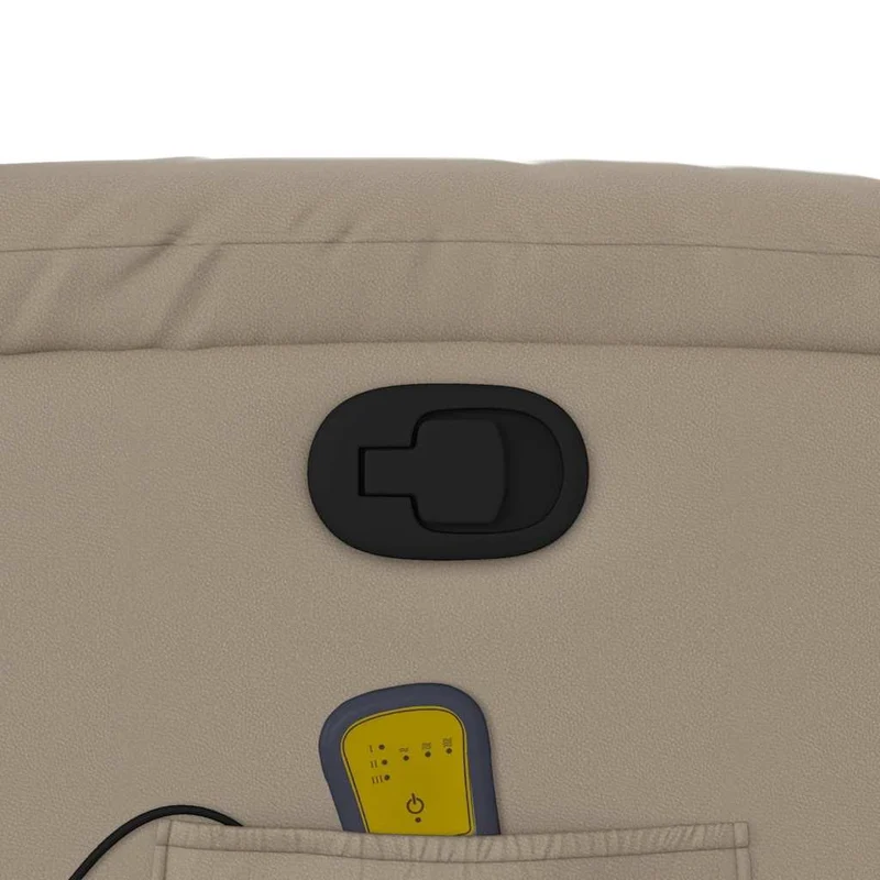 Fauteuil de relaxation TV fonction massage inclinable 6 points de massage en PVC cappuccino DEC026874