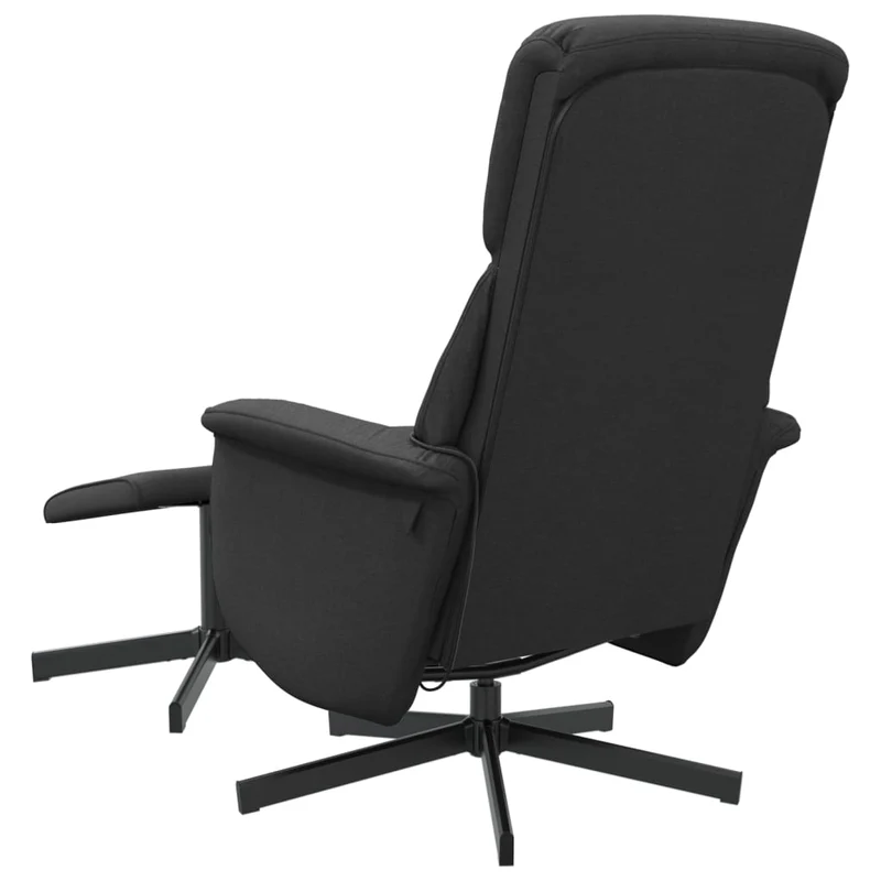 Fauteuil de relaxation TV fonction massage inclinable avec repose-pieds en tissu noir DEC026870