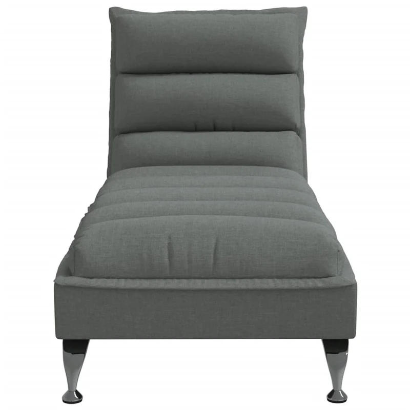 Méridienne chaise longue pour intérieur avec coussins en tissu gris foncé DEC026077