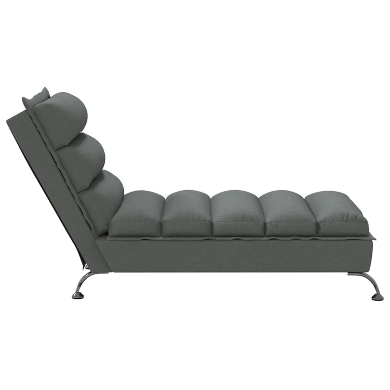 Méridienne chaise longue pour intérieur avec coussins en tissu gris foncé DEC026077