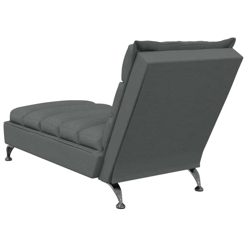 Méridienne chaise longue pour intérieur avec coussins en tissu gris foncé DEC026077
