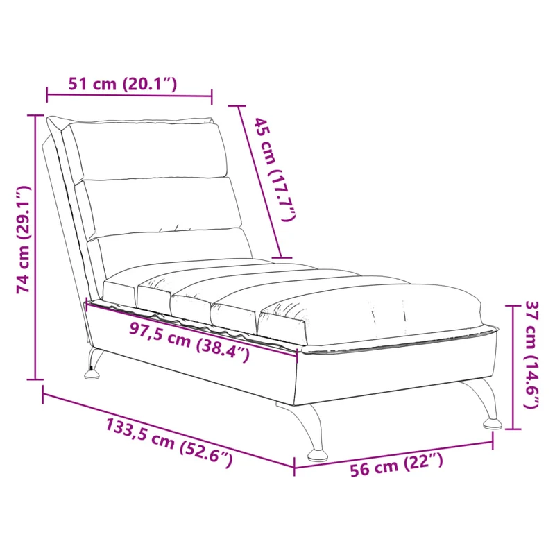 Méridienne chaise longue pour intérieur avec coussins en tissu gris foncé DEC026077