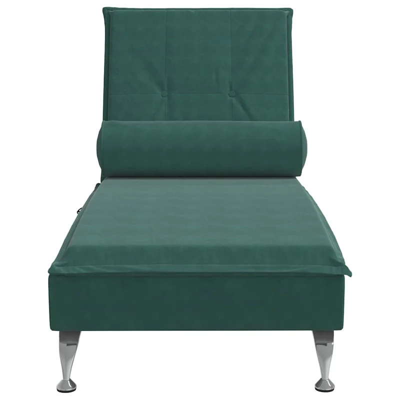 Méridienne chaise longue pour intérieur de massage avec traversin en velours vert foncé DEC026163