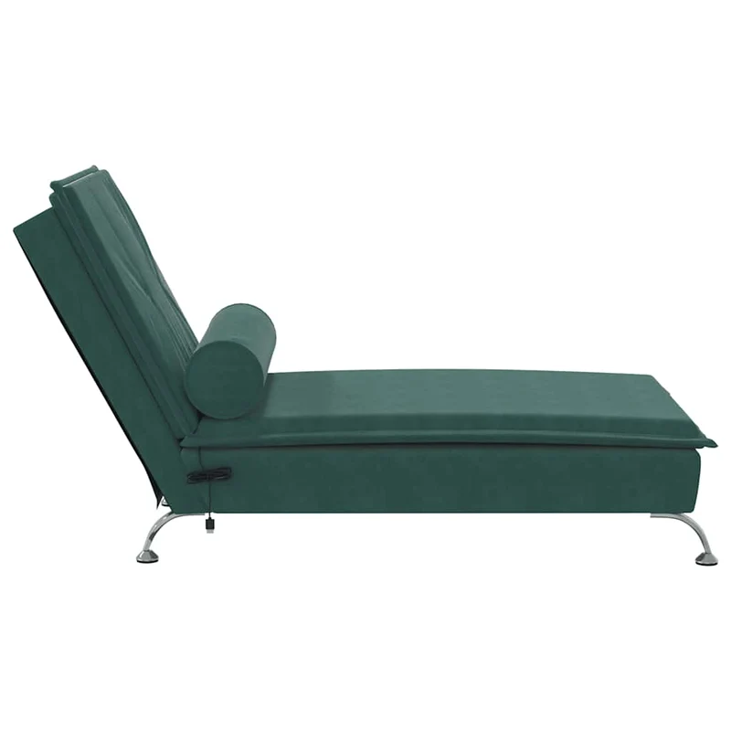 Méridienne chaise longue pour intérieur de massage avec traversin en velours vert foncé DEC026163