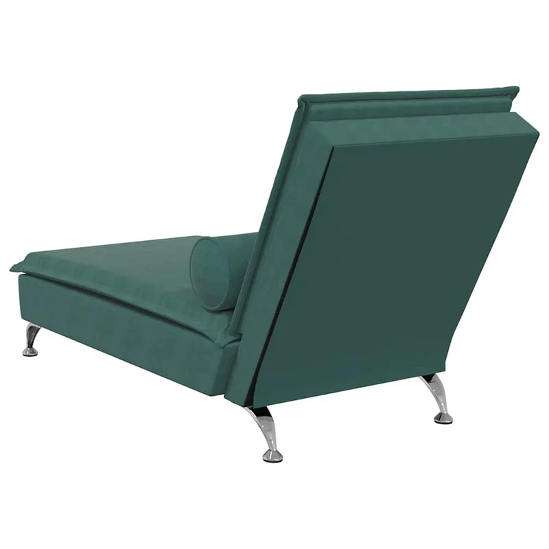 Méridienne chaise longue pour intérieur de massage avec traversin en velours vert foncé DEC026163