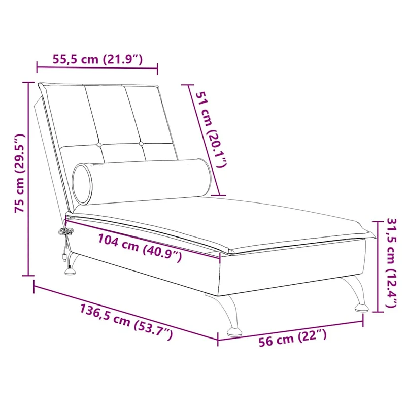 Méridienne chaise longue pour intérieur de massage avec traversin en velours vert foncé DEC026163