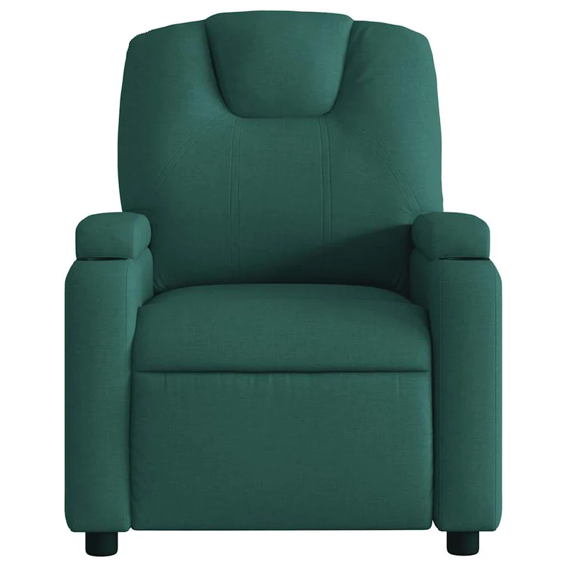 Fauteuil de relaxation TV fonction massage inclinable électrique 6 points de massage en tissu vert foncé DEC027279