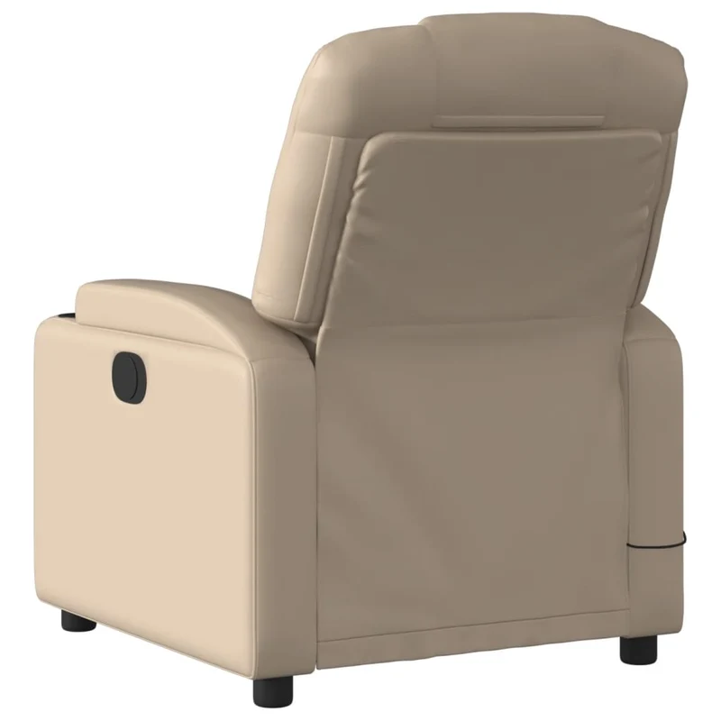 Fauteuil de relaxation TV fonction massage inclinable électrique 6 points de massage en PVC couleur cappuccino DEC027141