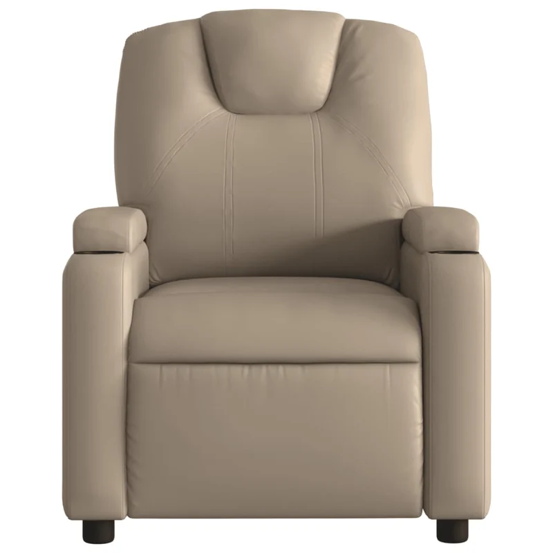 Fauteuil de relaxation TV fonction massage inclinable électrique 6 points de massage en PVC couleur cappuccino DEC027141