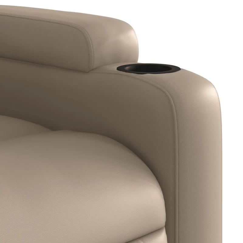 Fauteuil de relaxation TV fonction massage inclinable électrique 6 points de massage en PVC couleur cappuccino DEC027141