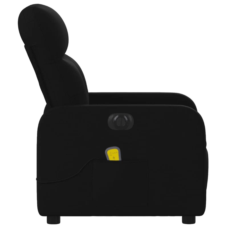 Fauteuil de relaxation TV fonction massage inclinable électrique 6 points de massage en tissu noir DEC027231