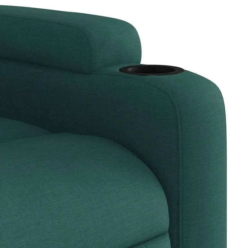 Fauteuil de relaxation TV fonction massage inclinable 6 points de massage en tissu vert foncé DEC027121