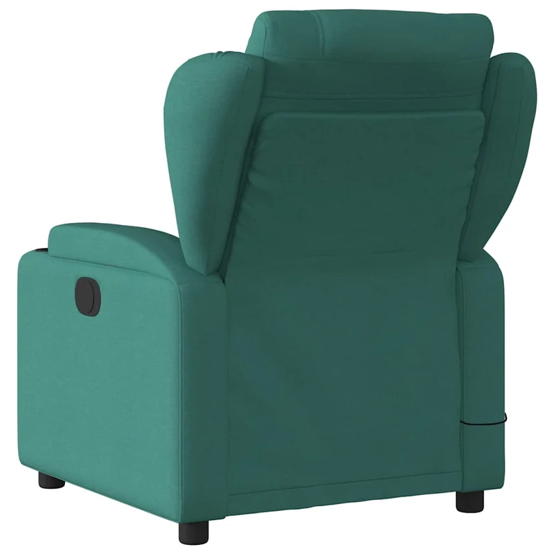 Fauteuil de relaxation TV fonction massage inclinable 6 points de massage en tissu vert foncé DEC027120