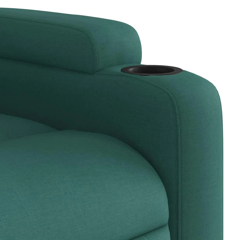 Fauteuil de relaxation TV fonction massage inclinable 6 points de massage en tissu vert foncé DEC027120