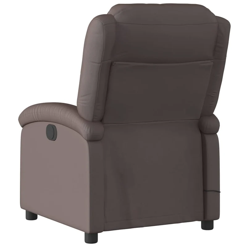 Fauteuil de relaxation TV fonction massage inclinable électrique 6 points de massage en cuir marron foncé DEC027184