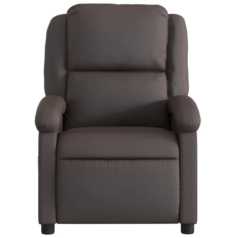 Fauteuil de relaxation TV fonction massage inclinable électrique 6 points de massage en cuir marron foncé DEC027184