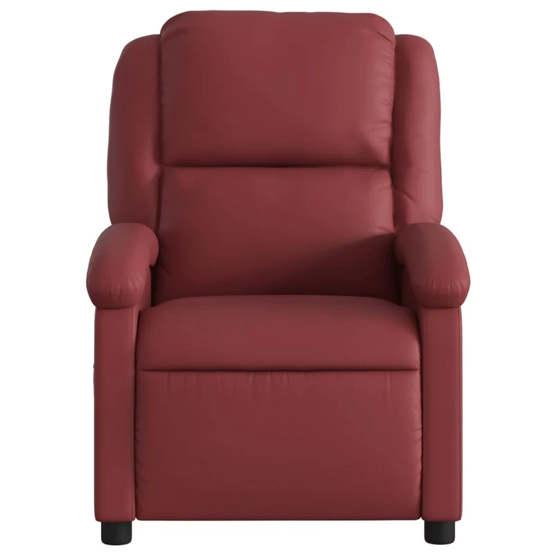 Fauteuil de relaxation TV fonction massage inclinable 6 points de massage en PVC rouge bordeau DEC027076