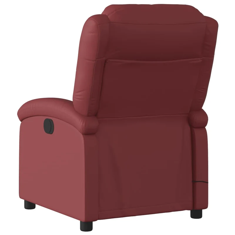 Fauteuil de relaxation TV fonction massage inclinable 6 points de massage en PVC rouge bordeau DEC027076