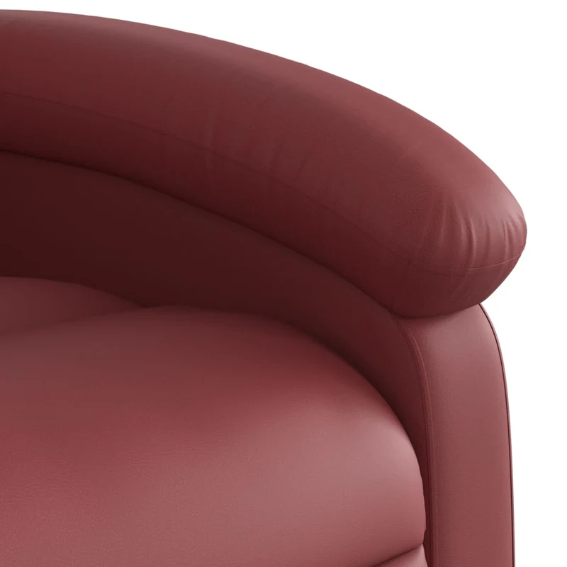 Fauteuil de relaxation TV fonction massage inclinable 6 points de massage en PVC rouge bordeau DEC027076