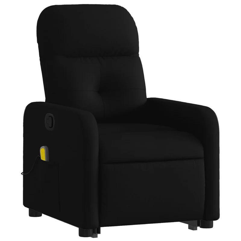 Fauteuil de relaxation TV fonction massage inclinable levage électrique en tissu noir DEC027070