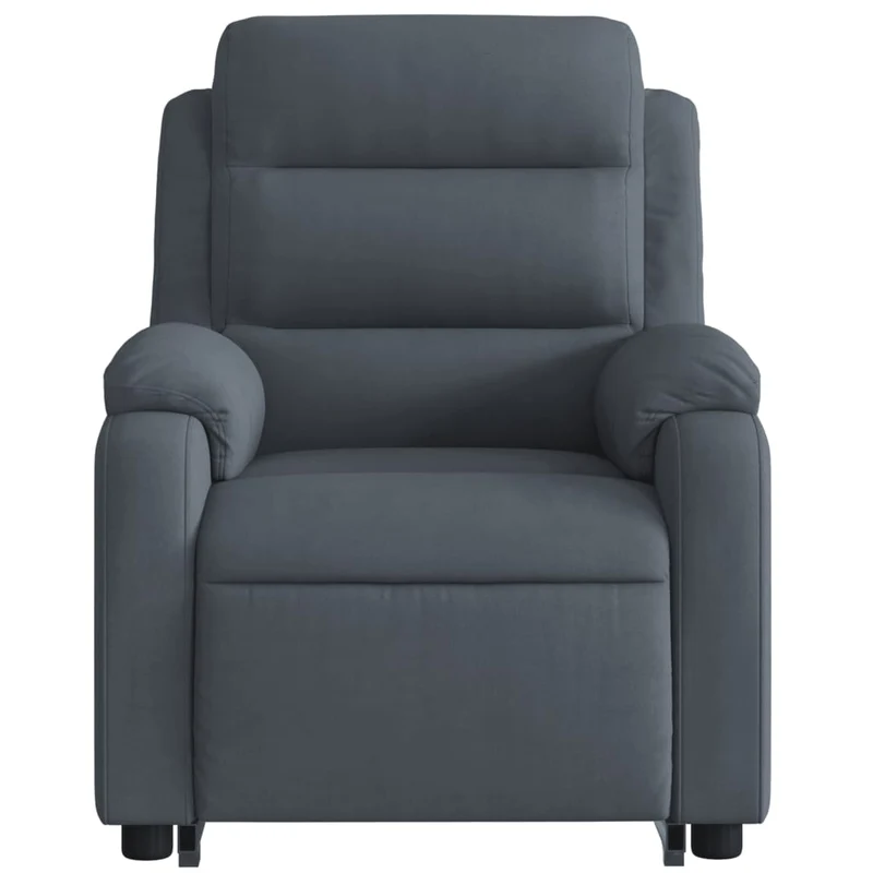 Fauteuil de relaxation TV fonction massage inclinable 6 points de massage en velours gris foncé DEC026966