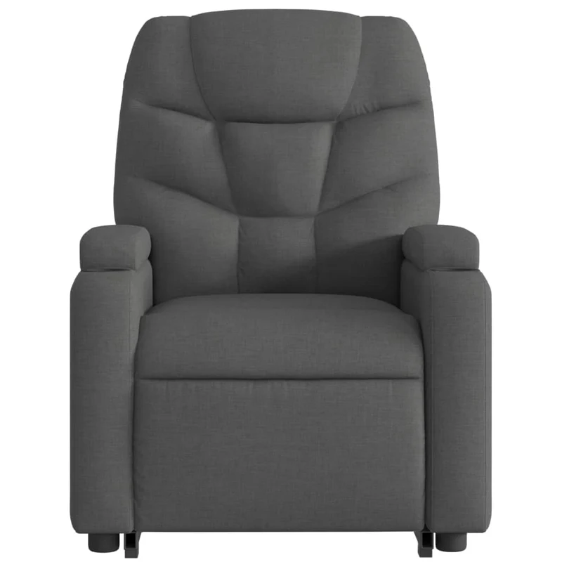 Fauteuil de relaxation TV fonction massage inclinable 6 points de massage en tissu gris foncé DEC026960