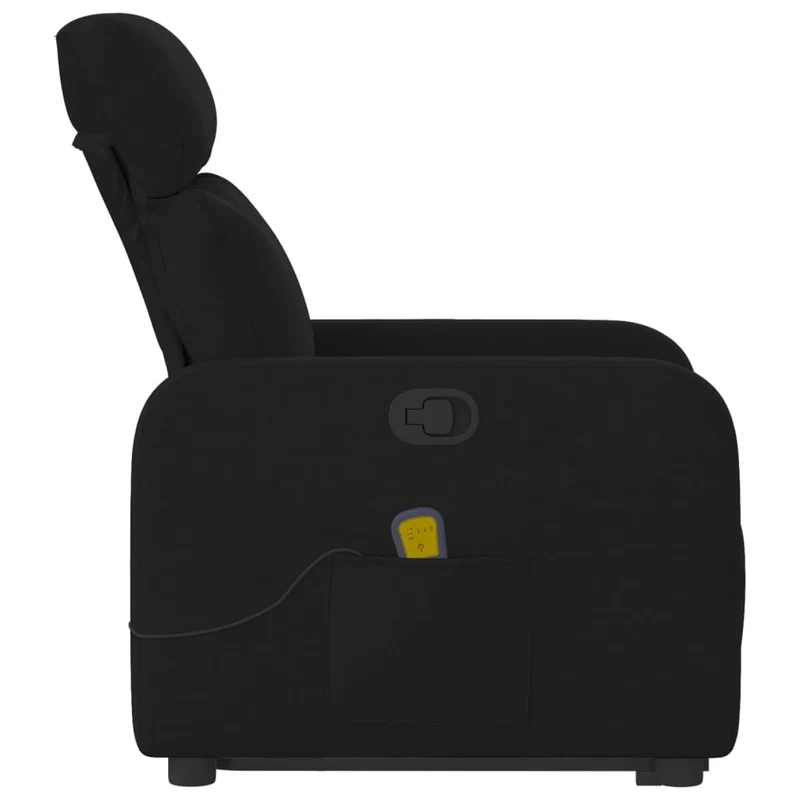 Fauteuil de relaxation TV fonction massage inclinable levage électrique en tissu noir DEC027060