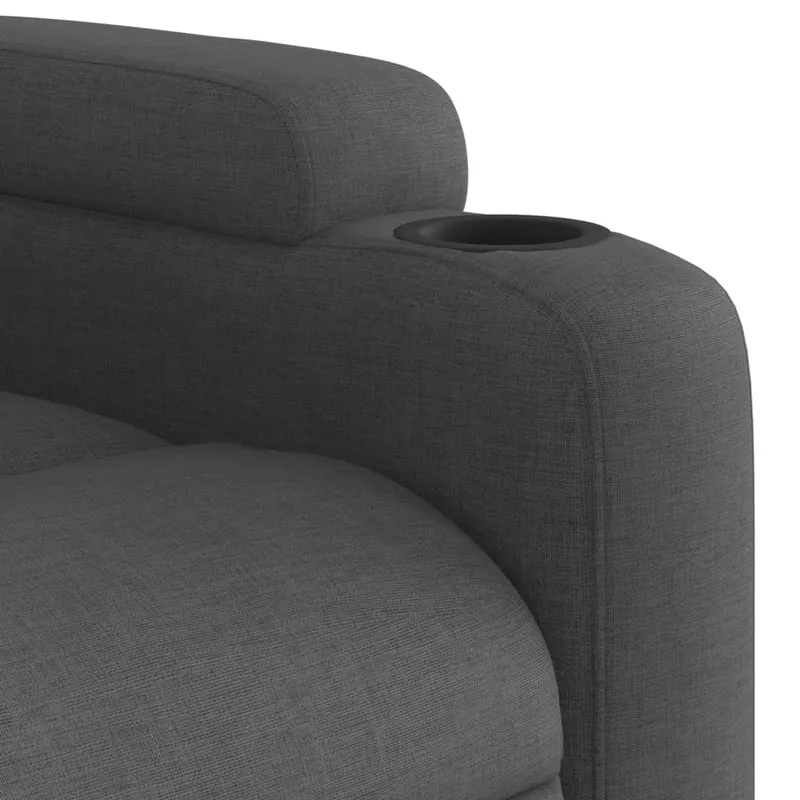 Fauteuil de relaxation TV fonction massage inclinable 6 points de massage en tissu gris foncé DEC026944