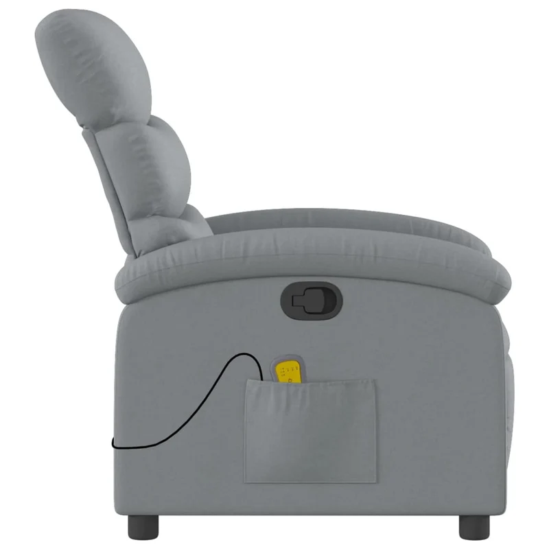 Fauteuil de relaxation TV fonction massage inclinable 6 points de massage en tissu gris clair DEC026924