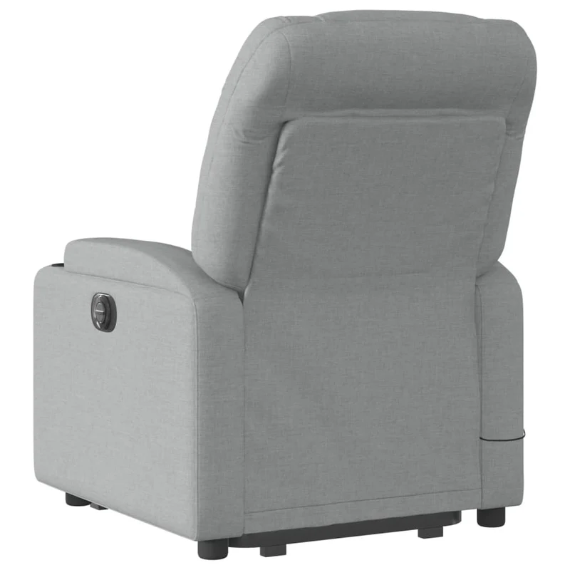 Fauteuil de relaxation TV fonction massage inclinable levage électrique en tissu gris clair DEC026919