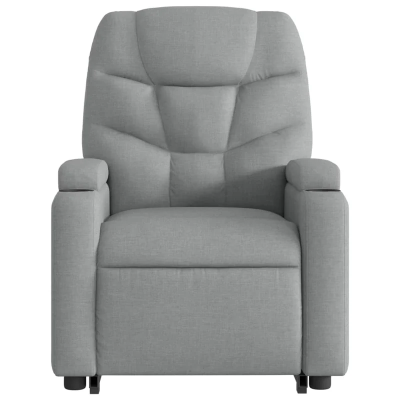 Fauteuil de relaxation TV fonction massage inclinable levage électrique en tissu gris clair DEC026919