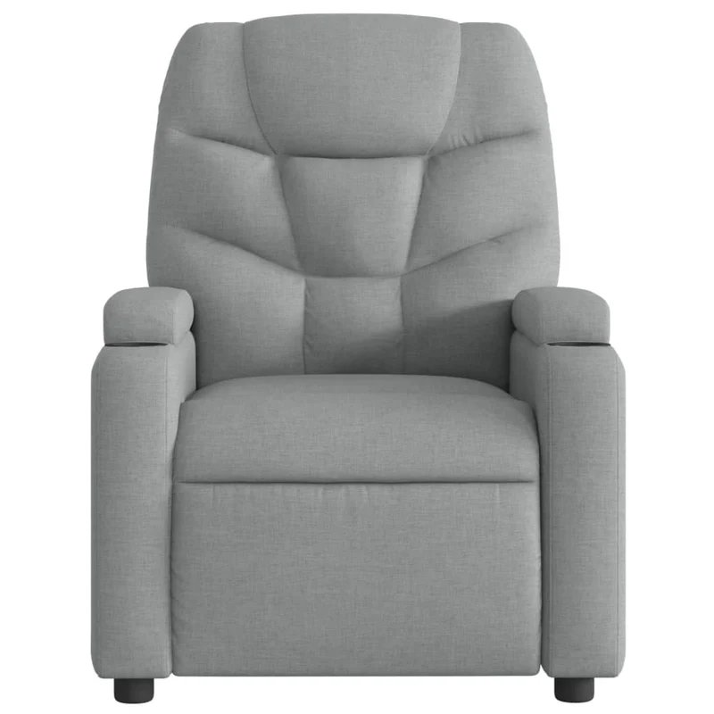 Fauteuil de relaxation TV fonction massage inclinable 6 points de massage en tissu gris clair DEC026914