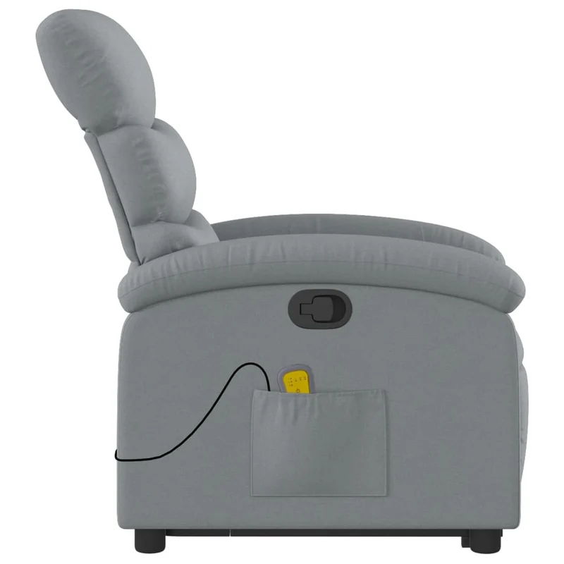 Fauteuil de relaxation TV fonction massage inclinable 6 points de massage en tissu gris clair DEC026910