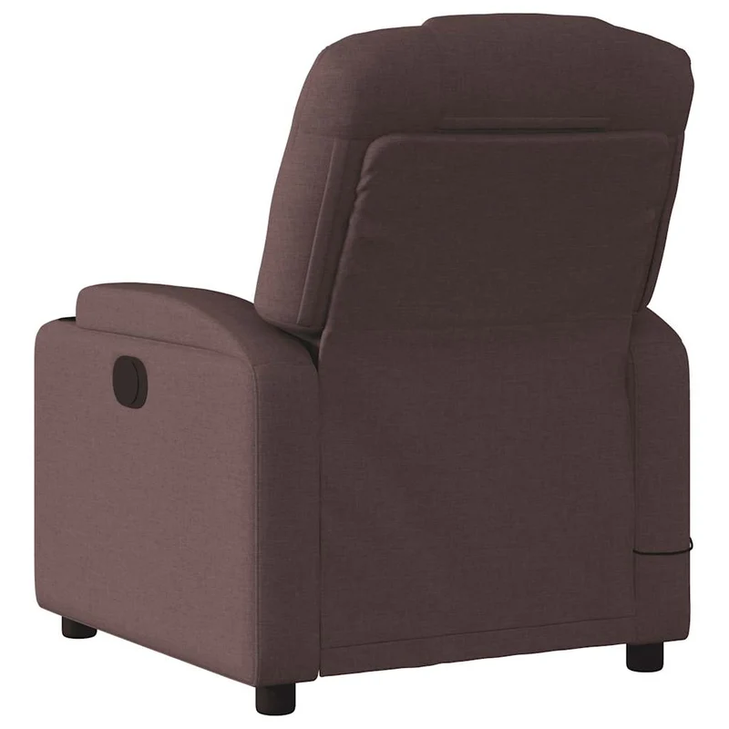 Fauteuil de relaxation TV fonction massage inclinable 6 points de massage en tissu marron foncé DEC026992