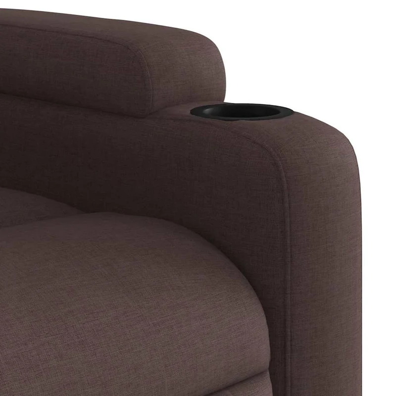 Fauteuil de relaxation TV fonction massage inclinable 6 points de massage en tissu marron foncé DEC026992