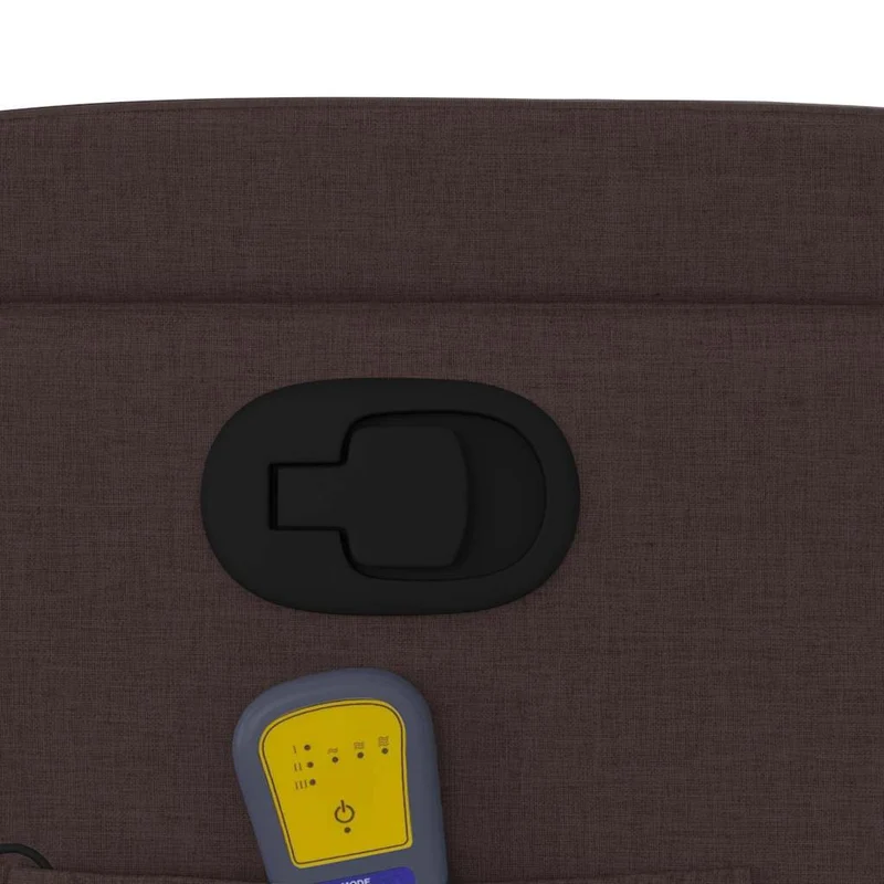 Fauteuil de relaxation TV fonction massage inclinable 6 points de massage en tissu marron foncé DEC026992