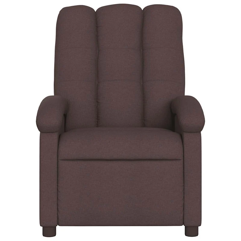 Fauteuil de relaxation TV fonction massage inclinable 6 points de massage en tissu marron foncé DEC026985