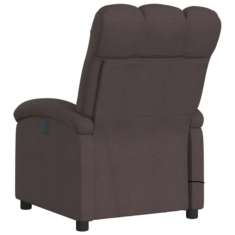 Fauteuil de relaxation TV fonction massage inclinable 6 points de massage en tissu marron foncé DEC026985