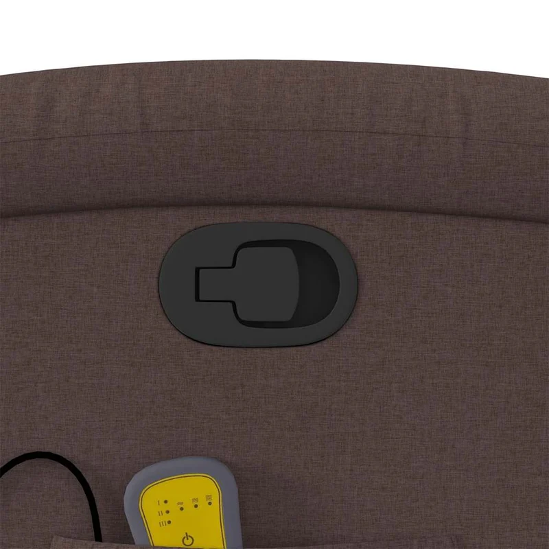 Fauteuil de relaxation TV fonction massage inclinable 6 points de massage en tissu marron foncé DEC026985