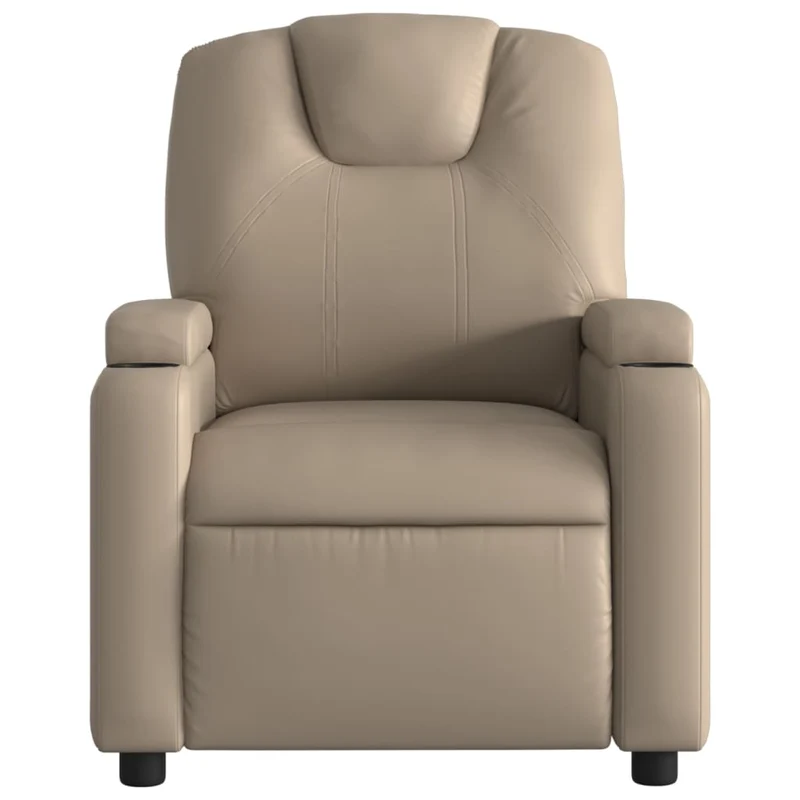 Fauteuil de relaxation TV fonction massage inclinable 6 points de massage en PVC couleur cappuccino DEC026877