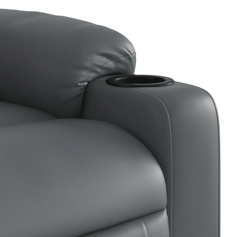 Fauteuil de relaxation TV fonction massage inclinable 6 points de massage en PVC gris DEC026979