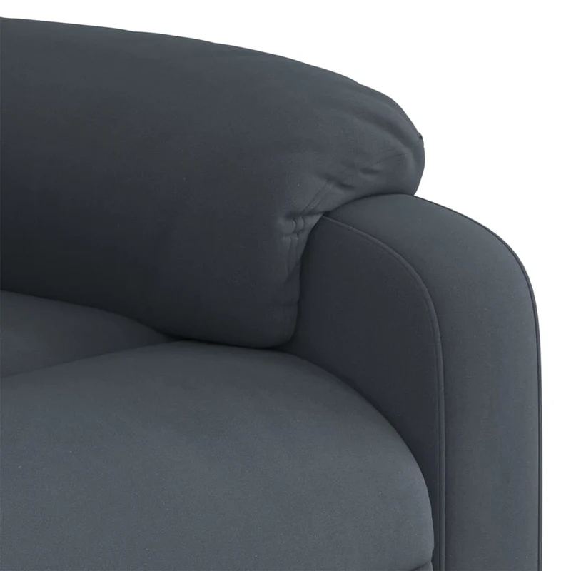 Fauteuil de relaxation TV fonction massage inclinable 6 points de massage en velours gris foncé DEC026967