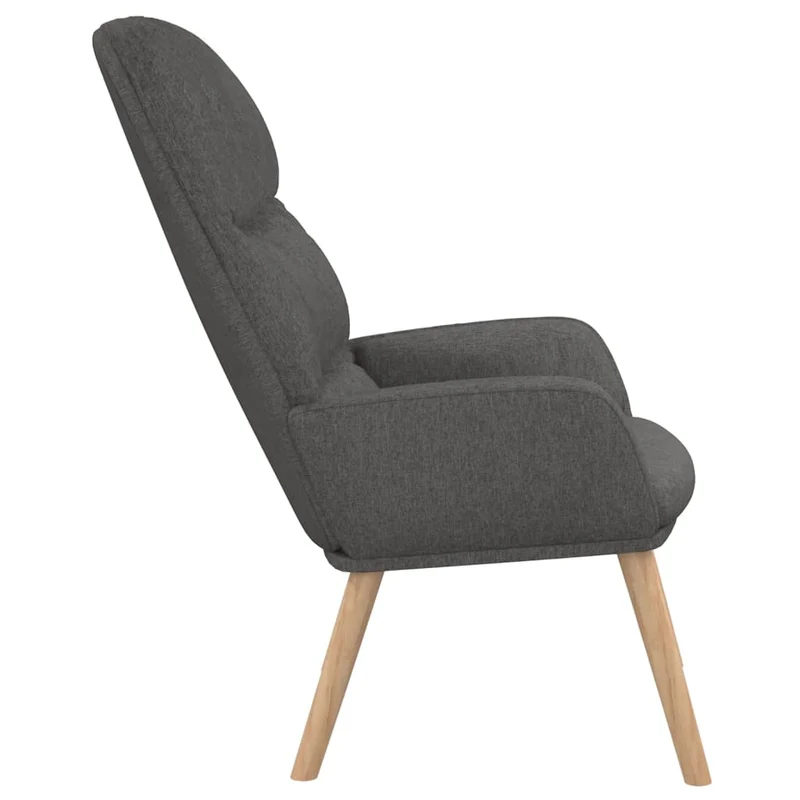 Fauteuil lounge chaise de canapé chambre design moderne en tissu gris foncé DEC026690