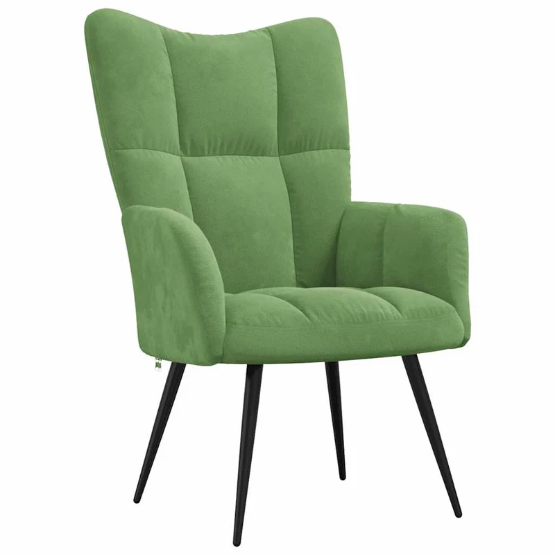 Fauteuil lounge chaise de canapé design moderne en velours vert clair DEC026775