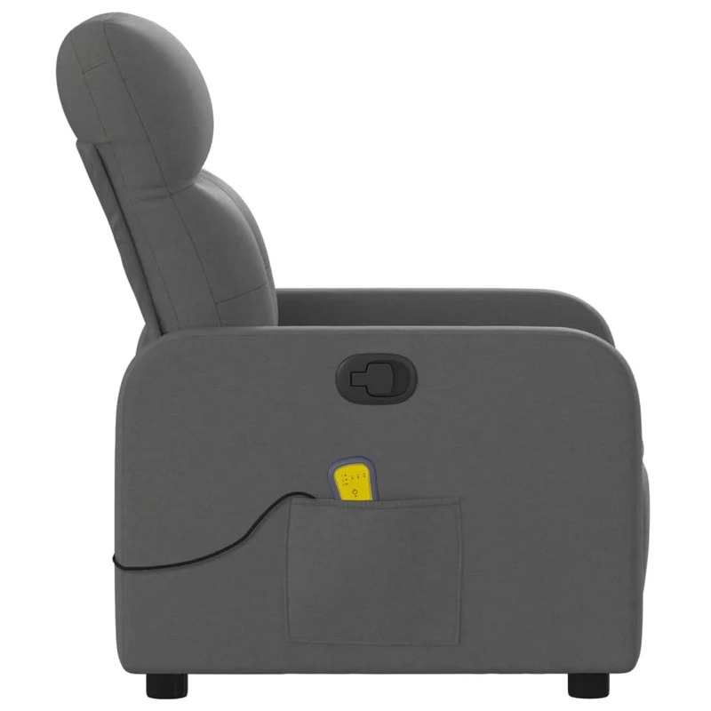 Fauteuil de relaxation TV fonction massage inclinable 6 points de massage en tissu gris foncé tissu DEC026963