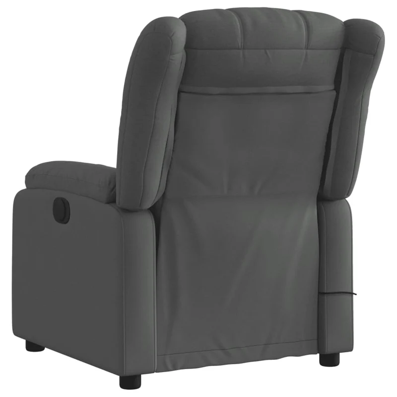 Fauteuil de relaxation TV fonction massage inclinable 6 points de massage en tissu gris foncé tissu DEC026961