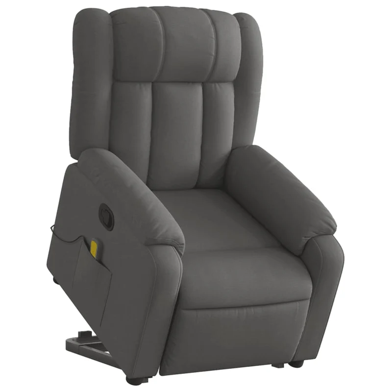 Fauteuil de relaxation TV fonction massage inclinable 6 points de massage en tissu gris foncé tissu DEC026962