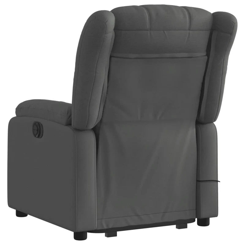 Fauteuil de relaxation TV fonction massage inclinable 6 points de massage en tissu gris foncé tissu DEC026962