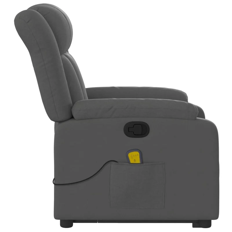 Fauteuil de relaxation TV fonction massage inclinable 6 points de massage en tissu gris foncé tissu DEC026962