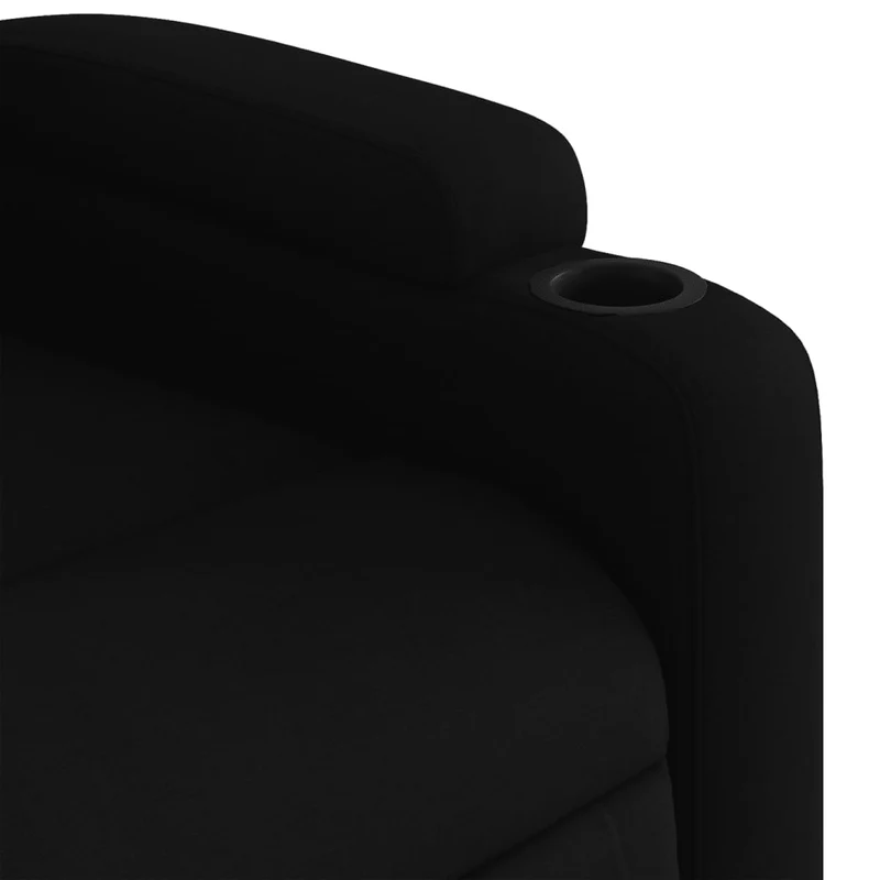 Fauteuil de relaxation TV fonction massage inclinable massage par vibrations par 6 points en tissu noir DEC027061
